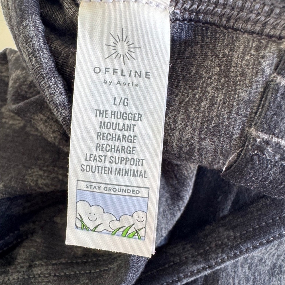 OFFLINE by Aerie The Hugger Recharge Black Longline Bra Workout Top Size Large - Picture 9 of 9